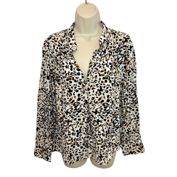 Zadig & Voltaire Tink Leo Animal Print Blouse Beige Black - Size S - Picture 2 of 6